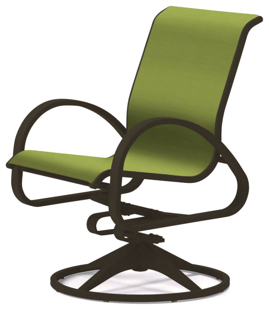 Aruba II Sling Swivel Rocker, Textured Beachwood, Lime