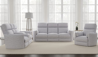 Radius Mega Grey Power Reclining Sofa Loveseat and Recliner, Mineral