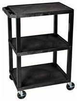 Luxor Black 3-Shelf Specialty Utility Cart