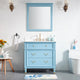 36 In Bathroom Vanity Set with Quartz Top, 32 In Mirror, cUPC Certified Sink, Classic Blue