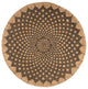 6" Round Brown Geometric Medallion Area Rug