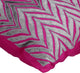 Pink Decorative Pillow Covers 22"x22" Silk, Chevron Fuchsia Glam