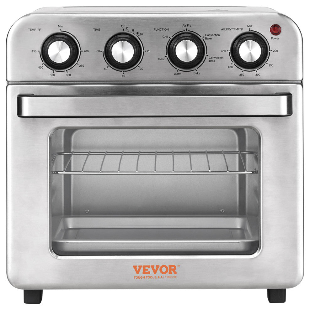 VEVOR Air Fryer Toaster Oven 1700W Stainless Steel Convection Oven, 18 L 7-in-1