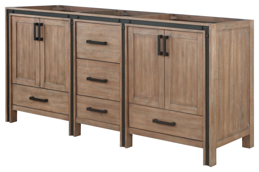 Ziva 72" Rustic Barnwood Vanity Cabinet Only