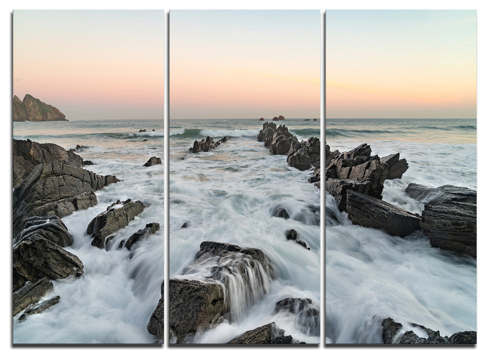 "Bay of Biscay Atlantic Coast Spain" Wall Art, 3 Panels, 36"x28"