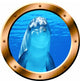 VWAQ 1 Porpoise Porthole Dolphin Wall Decal, 20" Diameter