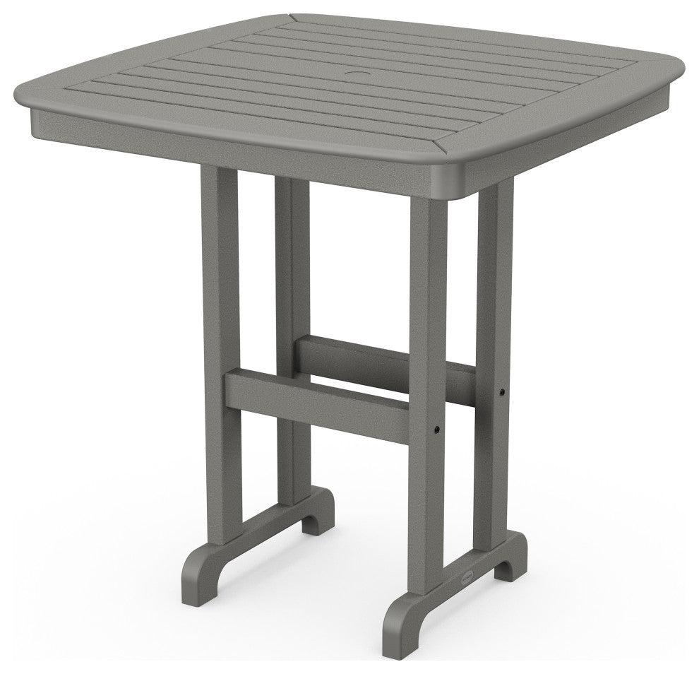 Polywood Nautical 37" Counter Table, Slate Gray