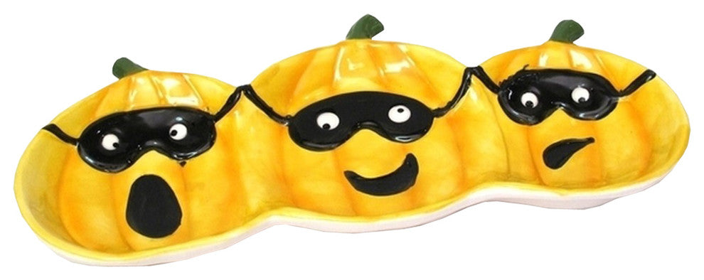 Elegant Ceramic Triple Pumpkin Plate
