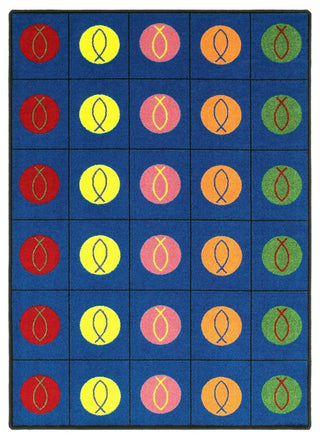 Kid Essentials Rug, Circles and Symbols, 5'4"x7'8"