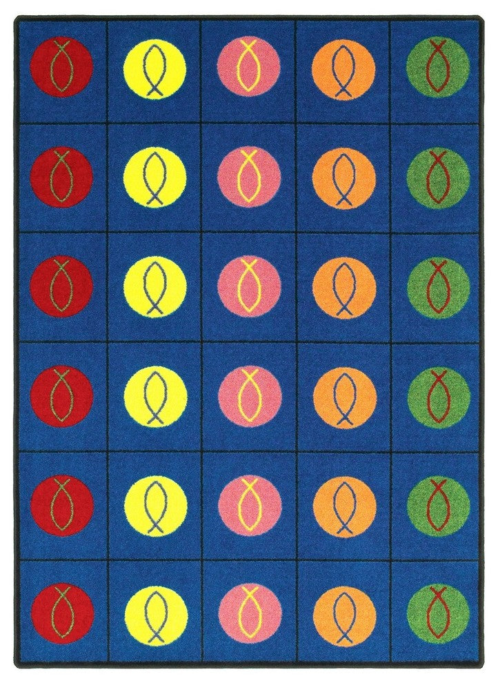 Kid Essentials Rug, Circles and Symbols, 5'4"x7'8"