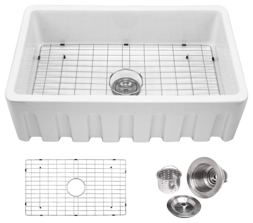 33" Farmhouse Apron Front Ceramic Kitchen Sink