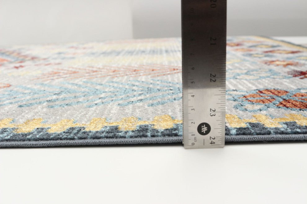 Aqua Gypsy Area Rug, Gray, 6'x9'