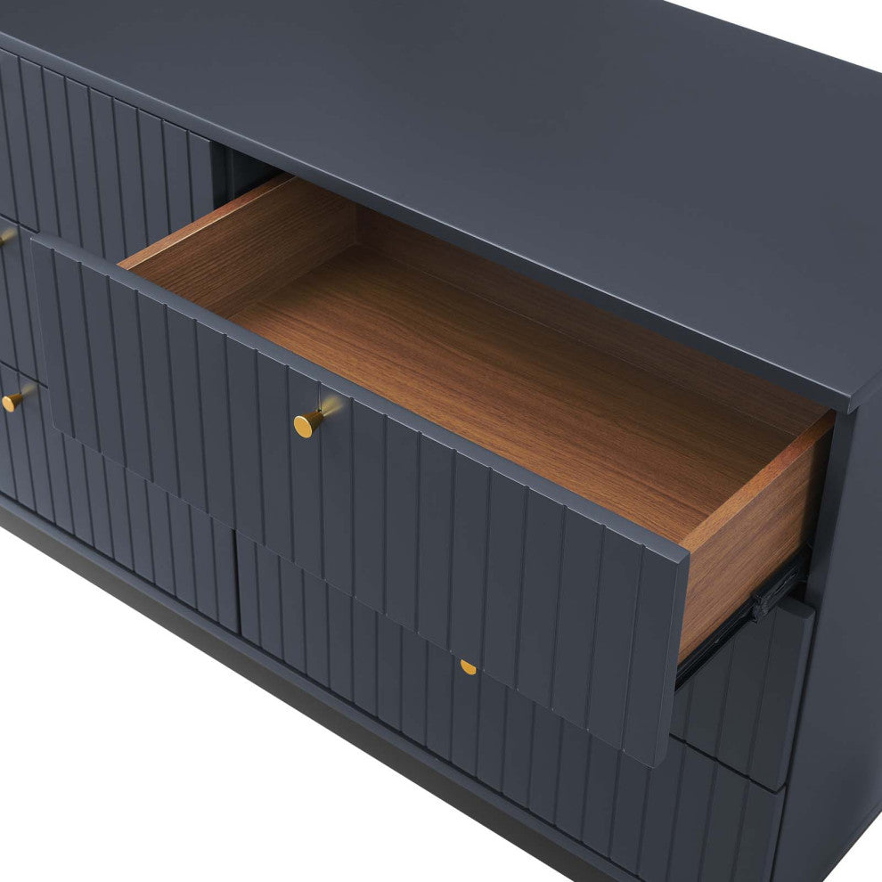Dresser Drawer Chest Stand, Blue, Wood, Modern, Mid Century Living Guest Suite