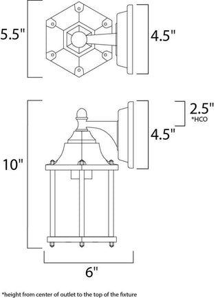 Maxim 66926 Side Door 1 Light 10" Tall LED Outdoor Wall Sconce - Black