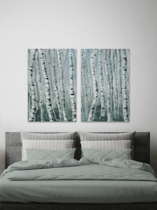 Skinny Tree Trunks III Diptych, 40"x30"