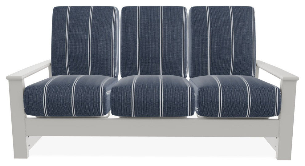 Leeward Deep Seat 3-Seat Outdoor Sofa, Equal Ink/Snow