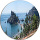 Taormina Island Panoramic View, Landscape Photo Round Wall Art, 11"