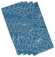 19x19", Olena Floral Print Napkin, Blue, Set of 4