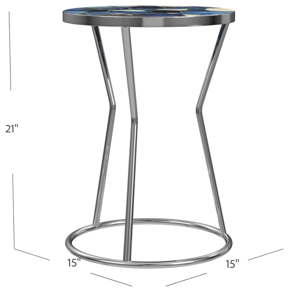 Lauer Accent Table - Stainless/Agate