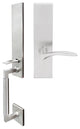 Crest Lever, Mortise Dummy Handleset, Left Hand, Satin Stainless Steel