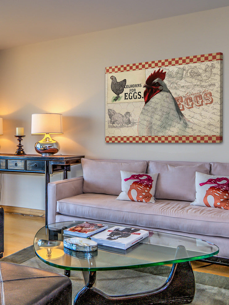 "Check Chicken 2" Painting Print on Canvas