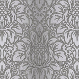 Texture Style 2, Modern Damask Faux Gray Wallpaper Roll