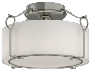 Bow Medium Semi-Flush, Sterling, Opal Glass