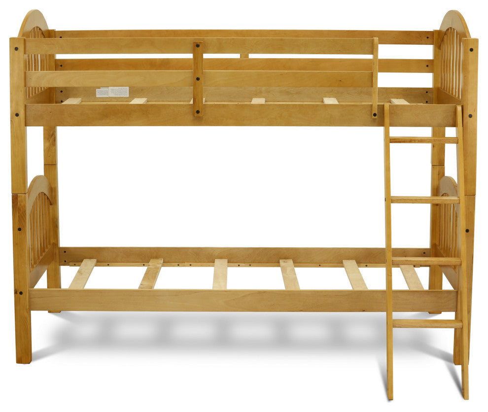 Verona Twin Bunk Bed In Natural Oak Finish