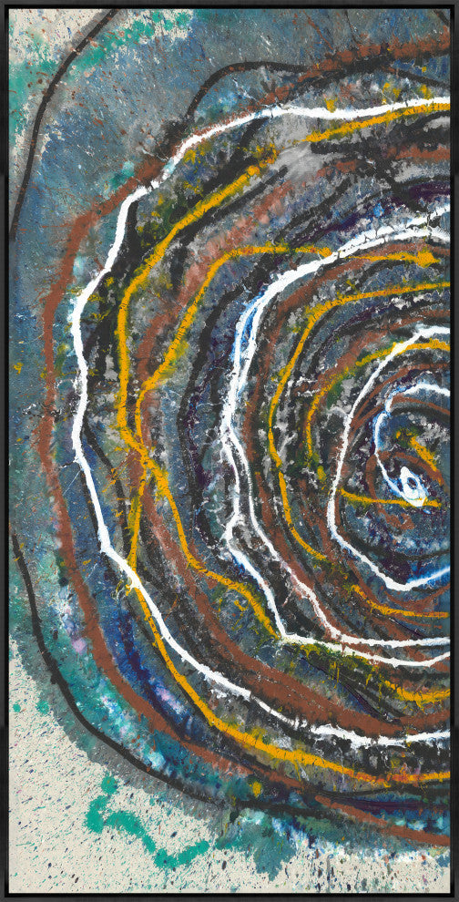 24x48 All Mixed Up III, Framed Artwork, Black