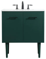 Home Living 19" Midcentury Modern Green-Light Bathroom Vanity