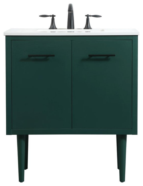 Home Living 19" Midcentury Modern Green-Light Bathroom Vanity