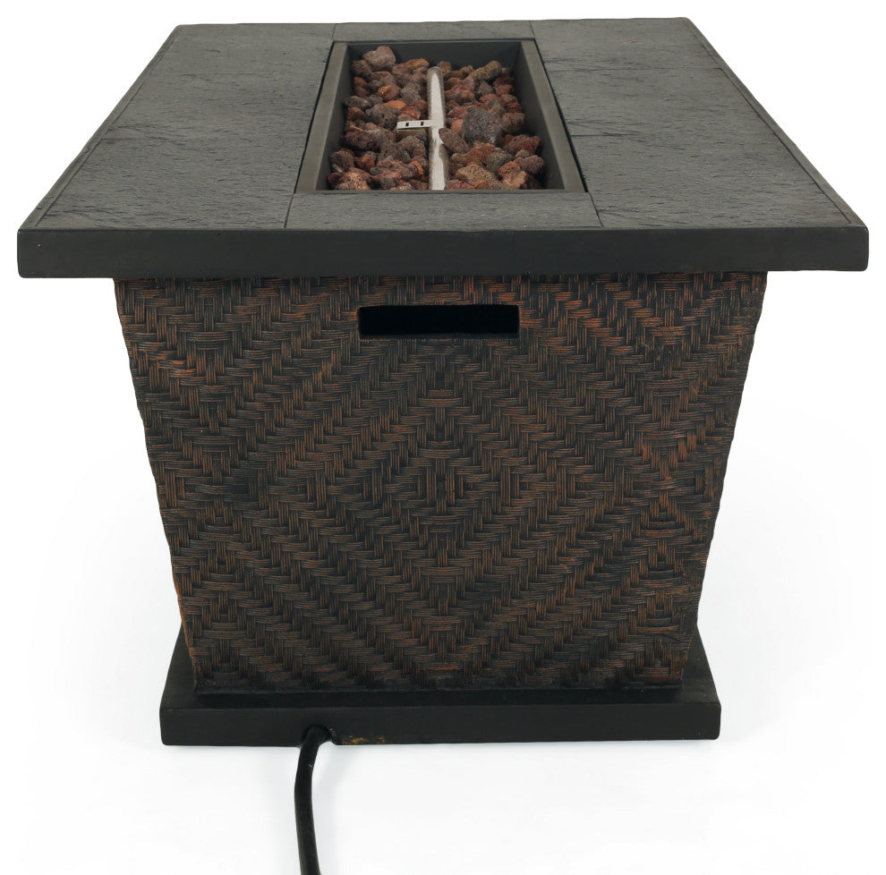 La Jolla Outdoor 50,000 BTU Rectangular Fire Pit, No Tank Holder