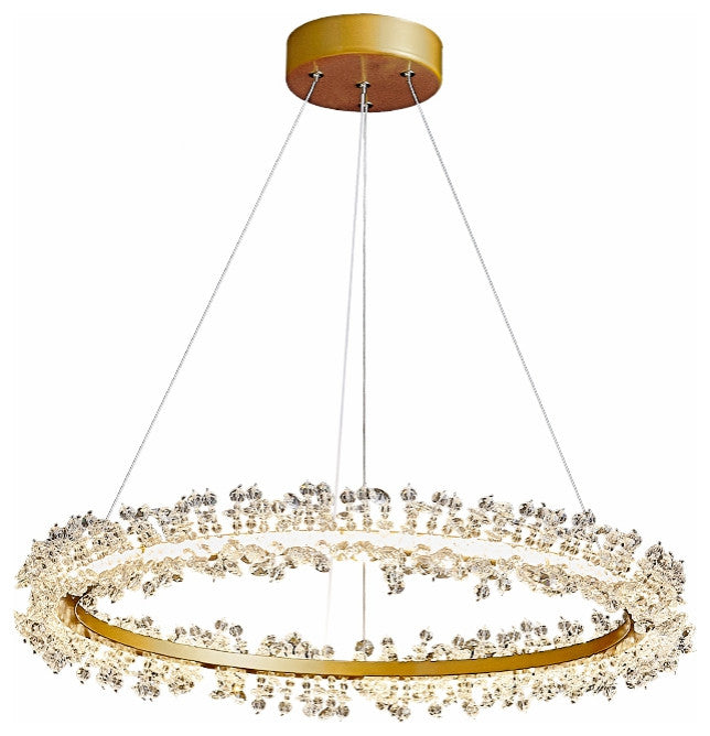 Capri Crystal Ring Chandelier, Diameter 32"