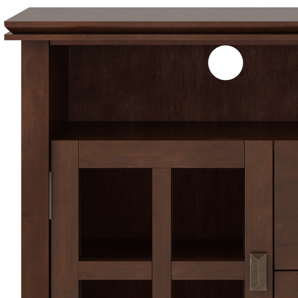 Artisan Solid Wood TV Media Stand in Russet Brown For TVs up to 55"