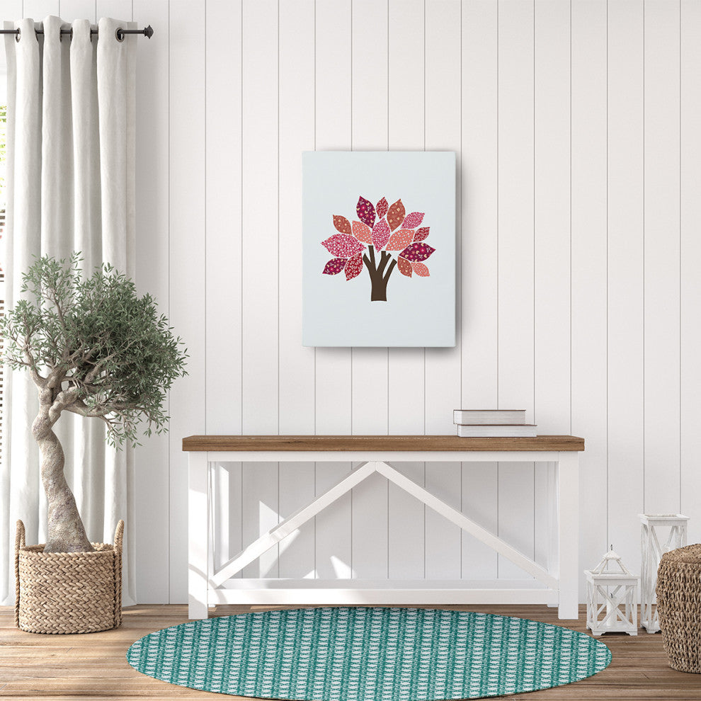 Rattan Geometric Rug, Desert Turquoise, 5' Round