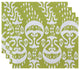 18"x14" Ikat, Geometric Print Placemat, Green, Set of 4