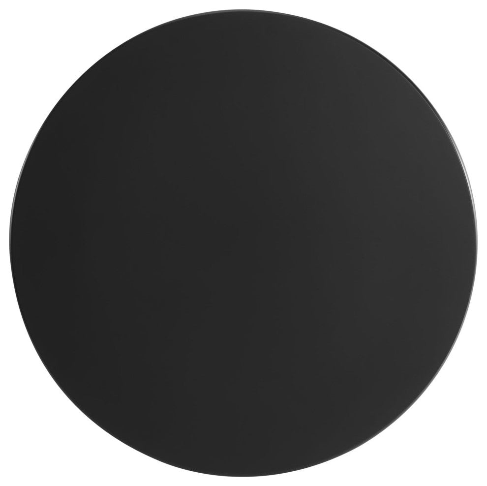 47" Dining Table, Round, Black, Wood, Modern, Cafe Bistro Hospitality