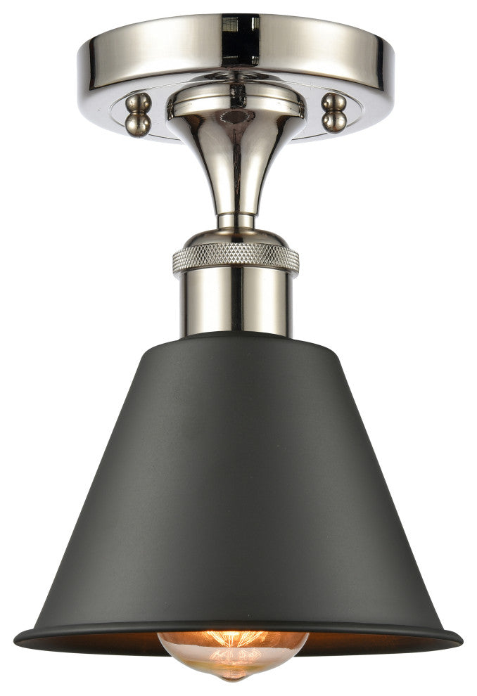 Innovations 516-1C-PN-M8-BK-LED 1-Light Semi-Flush Mount Polished Nickel