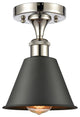 Innovations 516-1C-PN-M8-BK-LED 1-Light Semi-Flush Mount Polished Nickel
