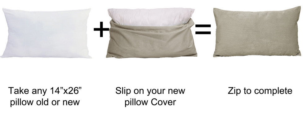 Milliken Plush Pillow Shell 2 Piece Set, Simply Taupe, 14" X 26"