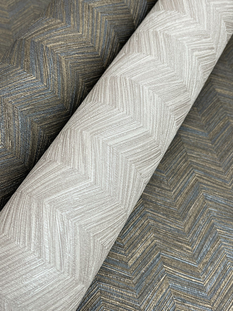 Raised Chevron Wallpaper, Royal Blue