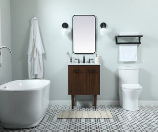 Home Living 19" Midcentury Modern Walnut-Light Bathroom Vanity