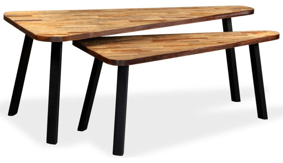 vidaXL Coffee Table Set 2 Pieces Reclaimed Teak