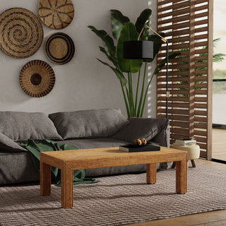 La Jolla Rattan Rectangular Coffee Table, Honey Brown