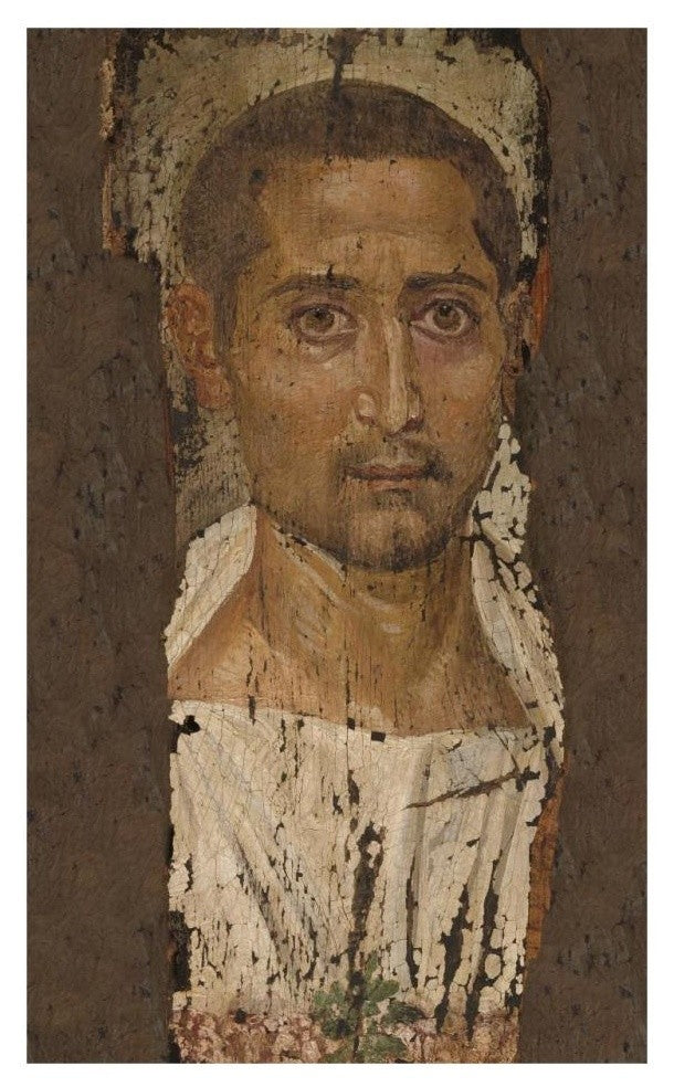 "Mummy Portrait of a Bearded Man" Paper Art, 20"x32"