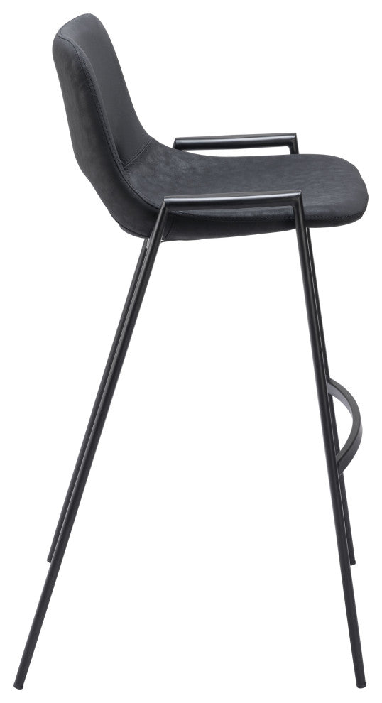 Desi Barstool Chair, Set of 2 Black