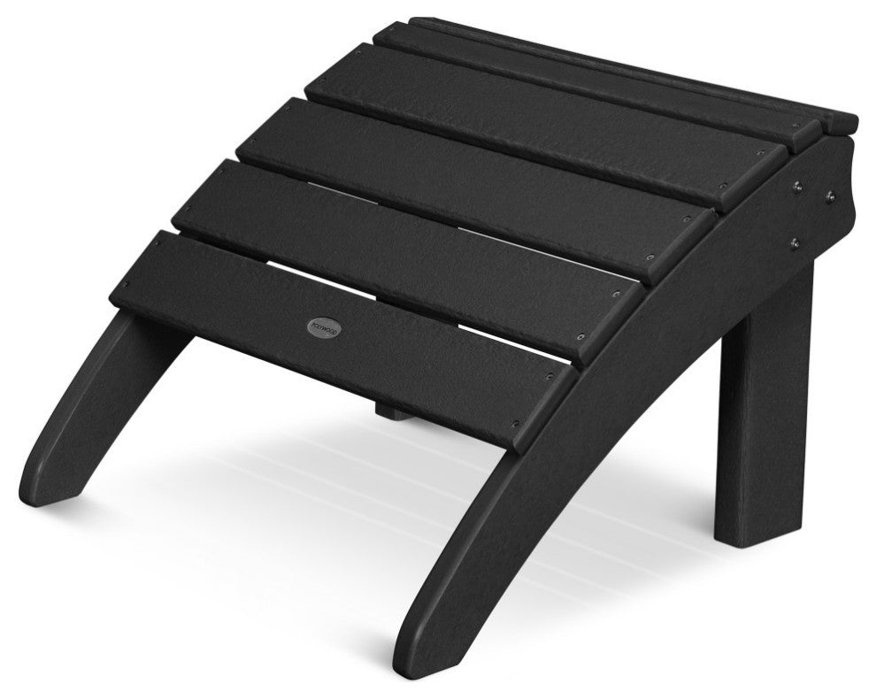 Polywood Seashell Ottoman, Black