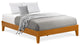 Full Platform Bed Frame With 4 Solid Wood Legs And 2 Extra Center Legs Oak