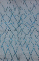 Modern Oriental Light Blue Moroccan Hand-Knotted Wool Rug, 5'x8'