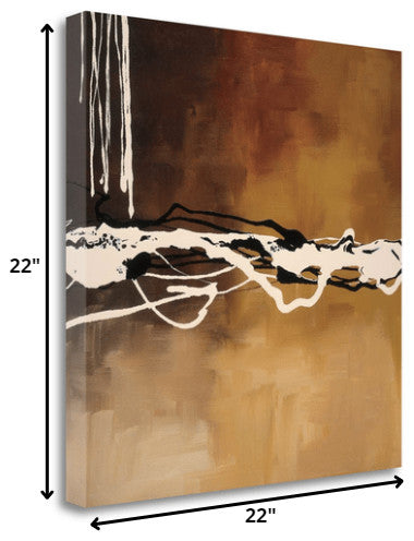 22" Abstract Shades of Brown 1 Giclee Wrap Canvas Wall Art